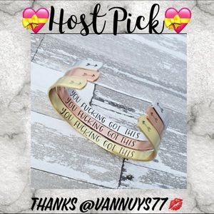 🔥2xHostPick🔥✨🧘‍♀️✨You F***ING Got This Inspirational Bracelet NEW Gold toned